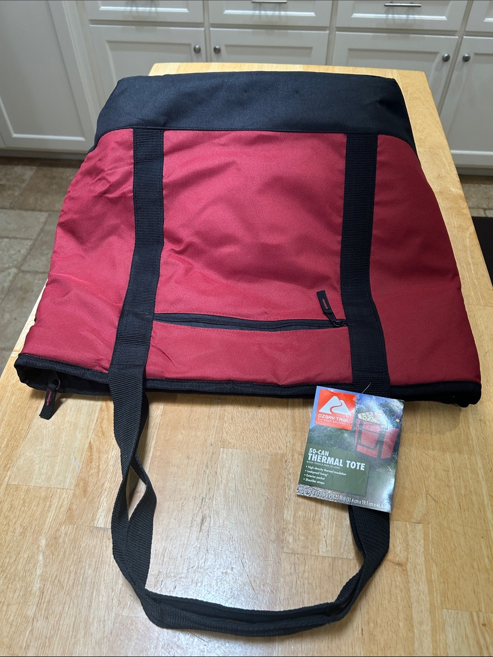 Ozark Trail Red and Black High-density Insulated Tote Bag with Leakproof Lining